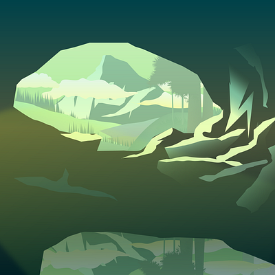 cave view art awesome cave concept cool design illustration illustrator landscape nature view