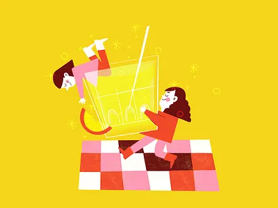 Cheers Honey! cheers cocktail bar cocktails colorfull digitalart drawing drinking editorial editorial illustration girl character happines illustration illustrator mixology orange juice procreate art stars