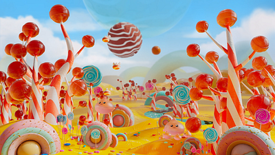 Candy Kingdom 3d animation concept design illustration motion graphics projection mapping render