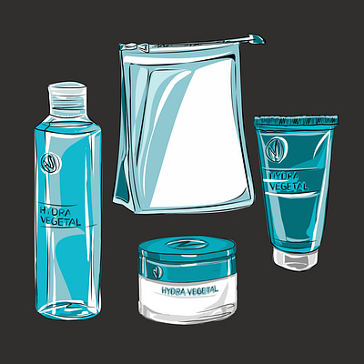 A set of cosmetics in turquoise color. Cream. a tube of facial toner ad advertising background beauty blank body bottle care circle clean container cosmetic cosmetics store cream cream in a jar design face facial hygiene
