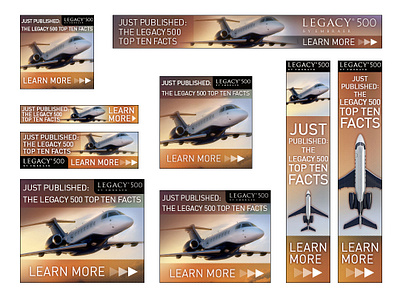 Web Banner Ad Campaign - Embraer Executive Jets aerospace aviation banner ads banner design branding design e marketing email jets marketing campaign