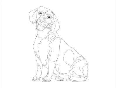 dog one line art custom dog line drawing cute animal cute dog one line art dog drawing dog drawing for kids dog one line art