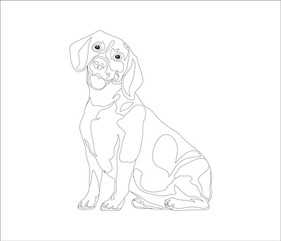 dog one line art custom dog line drawing cute animal cute dog one line art dog drawing dog drawing for kids dog one line art