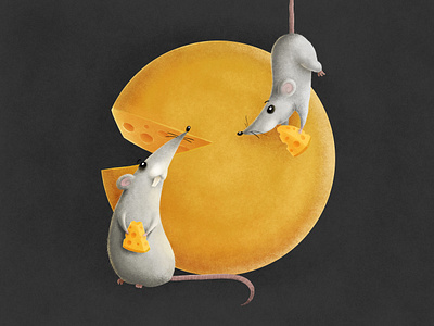 Rats and Cheese animals cheese childrens book childrens illustration digital art illustration mouse rat