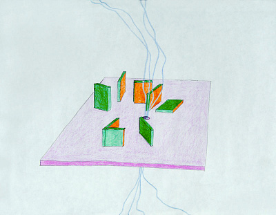 10 Wires Levels colourful pencil drawing