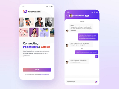 MatchMaker.fm Messenger App animation app chat design interaction design interface messaging app messenger mobile motion design profile ui ux