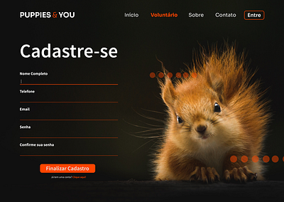 Daily UI, Challenge 001 - Sign up page challengeui dailyui 001 design puppies puppy subscribe ui ui design ux volunteer web
