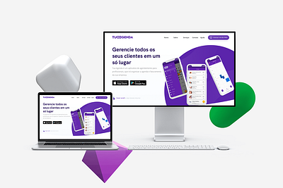 Landing Page TuaAgenda app illustration landing landing page design mobile page purple purple gradient ui website