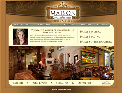 Maison de Savannah Belle - Website decor homepage webdesign wireframe