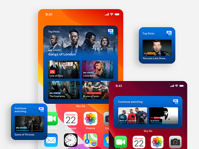 Sky Go Widgets 🎬 app app widget design ios ios 14 ios widgets ipad iphone iphone widget sky sky go ui video widget vod widget widgets