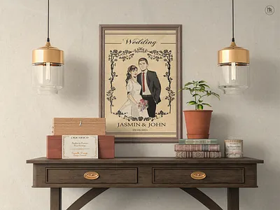 Vintage wedding portrait comic art couple illustration couple portrait digital art illustration medibang vintage wedding wedding gift wedding invite
