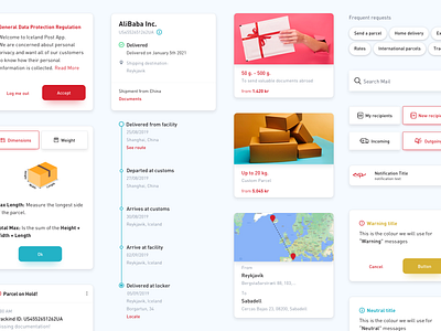 Tracking Parcel App Components clean ui component ui design design system interface mobile app mobile ui ui ui elements uiux ux