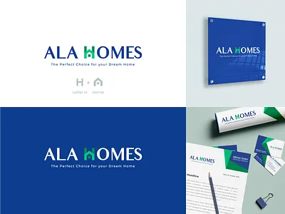 ALA HOMES Branding brand identity branding buildinglogo conceptdesign concepts design exploration flat flatlogo home homelogo illustrations logodesign logodesigns logooftheday logotype realestatelogo wordmark wordmarklogo