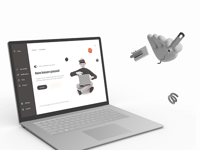 Lesson 3d interface lesson mockup ui web webdesign