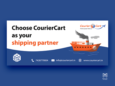 CourierCart shipping print banner. banner design billboard design brand design branding graphic design illustration illustrator landing page photoshop art poster print design shipping