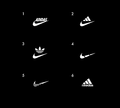 Nike x Adidas Logo adidas black branding clean design graphic design icon logo minimal nike typography vector