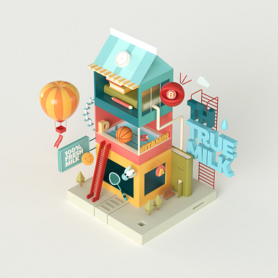 TH True Milk - Ad Concept 3d concept design illustration motion graphics render