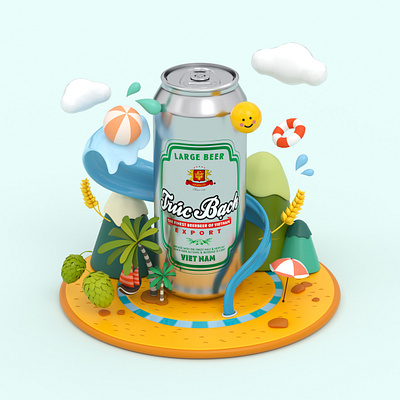 "Truc Bach" Beer - Ad Concept 3d concept design illustration motion graphics render