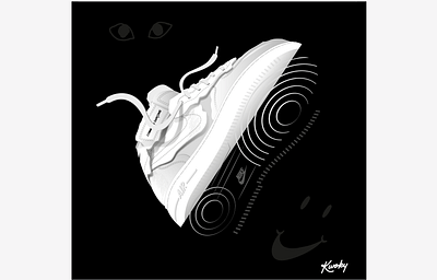 Nike x Comme des Garçons Air Force 1 basketball branding graphic design icon illustration illustrator logo minimal nike sneakers streetwear vector