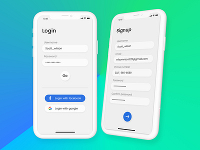 Login&Signup screen login page mobile app mobile ui signin signup screen