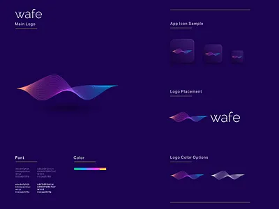 Wafe app branding design flat graphic design icon logo sound soundwave ui ux wave