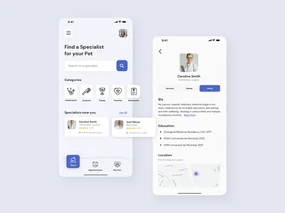 DailyUI 006 - User Profile animals app appointment dailyui dailyui 006 doctor medical mobile mobile app pet veterinary