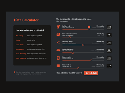 Daily UI challenge 004 - Calculator; data calculator calculator app calculator design calculator ui daily ui dailyui dailyuichallenge data calculator design minimal product design productdesign ui ux web website design