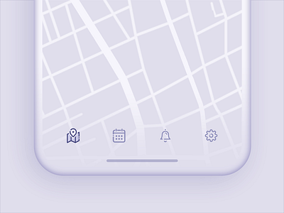 Tab Bar Animation | Venue 2019 ae after effects animation app app animation design app gif interaction interface ios iphone x light map mobile mobile ui prototype social network tab bar ui