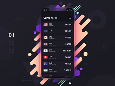 Search Animation | Flipcoin 2019 ae after affects animation app app animation currency converter dark design fin tech gif interace ios iphonex list mobile search ui