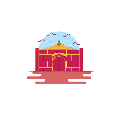 Klenteng Pagoda Kediri avatar design icon illustration vector