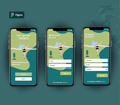Runner's App figma mobile app mobile app design mobile apps mobile ui runners ui design