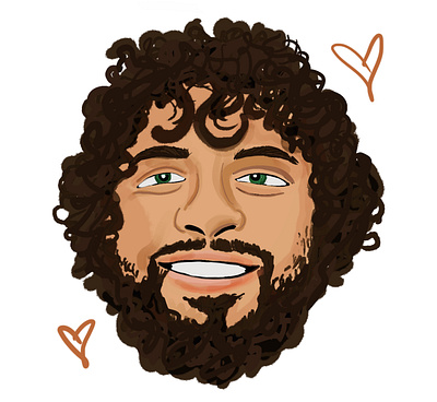 Curly hair color curly fun guy hair ilustration procreate vector