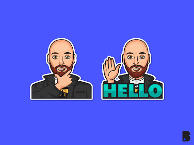 Hello Twitch Emote badge cartoon character custom cute discord emoji emote emotes flat hello illustration sub twitch vector