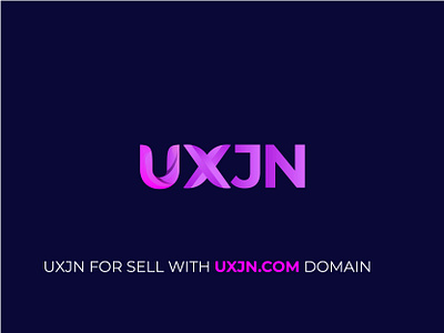 UXJN logo with domain brand branding design icon lettering logo minimal us app us company ux ux logo ux ui uxjn domain uxjn logo