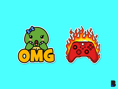 Twitch Emotes badge cartoon character custom discord draw emote game gamer illustration omg streamer sub badge twitch vector