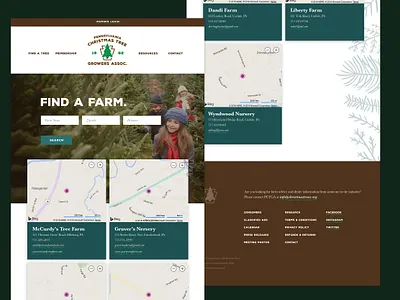 Pennsylvania Christmas Tree Growers Association - Find a Farm adobe branding christmas christmas tree design logo tree logo typography ui ux vector webdesign website