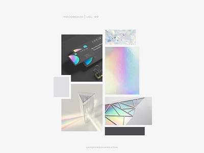 MOODBOARD VOL 09 board brand brand identity branding design holographic holographic foil identity inspiration iridescent minimal mood moodboard rainbows