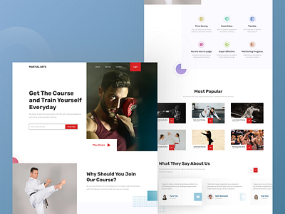 #Exploration - Landing Page Light Theme clean clean design clean ui design gradient martial arts ui ux web design website