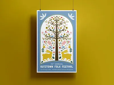 Kutztown Folk Festival Poster 2d adobe design festival folk folk art illustration karasz poster poster design typography vector