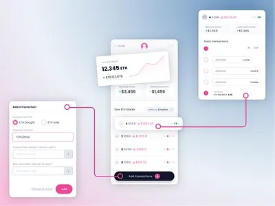 Crypto portfolio with a twist app crypto design finance portfolio ui