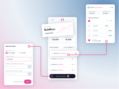Crypto portfolio with a twist app crypto design finance portfolio ui