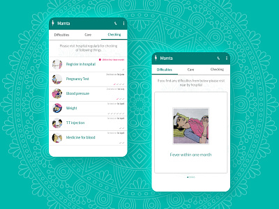 Mamta: Helps mothers to take care of self and her child. app app design design hci human computer interaction interaction design ui ui ux ui ux designer uiux ux