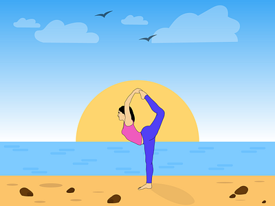 Start your Day with Yoga 2d design 2d illustration design girl graphic design illustration woman women yoga