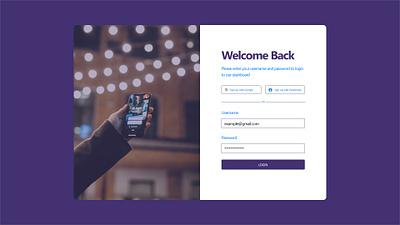 LOGIN PAGE adobe xd front end ux web design