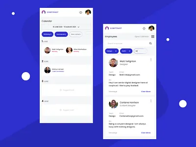 Employee Management system android app appdesign design employee responsivedesign ui uidesign ux website