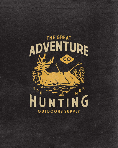 Great Adventure angonmangsa badges branding deer design goods graphicdesign hand drawn hiking illustration logodesign outdoor outdoor badge supply tees tracking typography vintage vintage badge vintage design