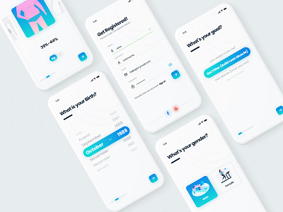 Fitness App | Profile Wizard app design exercise app figma fitness app fitness app ui gym gym app illustration login screen minimal mobile app running app sign up ui uiux user experience user interface workout app xd