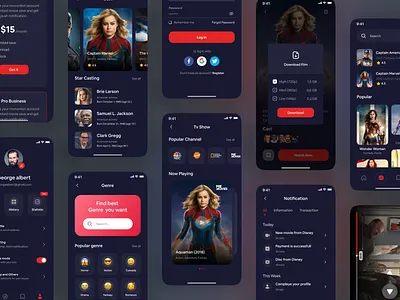 Mononton - Streaming UI KIT 🍿 app app design dark app design app film mobile mobile app mobile app design mobile design mobile ui movie app product streaming app tv show ui ui ux ui design ui kit uidesign uiux