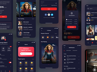 Mononton - Streaming UI KIT 🍿 app app design dark app design app film mobile mobile app mobile app design mobile design mobile ui movie app product streaming app tv show ui ui ux ui design ui kit uidesign uiux