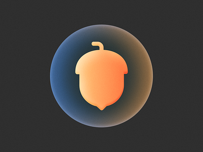 Acorn! acorn brand branding bubble gradient grain icon illustration logo logo design mark noise nut squirel symbol texture